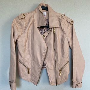 Light pink leather jacket